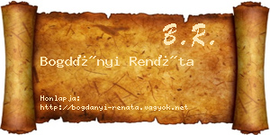 Bogdányi Renáta névjegykártya